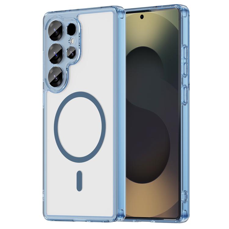 

For Samsung Galaxy S25 Ultra 5G PC Hybrid TPU Airbag Shockproof MagSafe Phone Case(Transparent Blue)