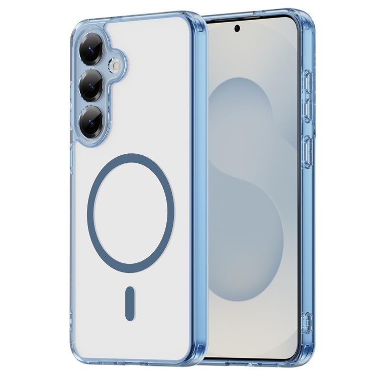 

For Samsung Galaxy S24+ 5G PC Hybrid TPU Airbag Shockproof MagSafe Phone Case(Transparent Blue)
