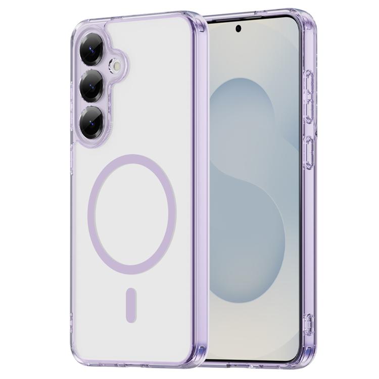 

For Samsung Galaxy S24+ 5G PC Hybrid TPU Airbag Shockproof MagSafe Phone Case(Transparent Purple)
