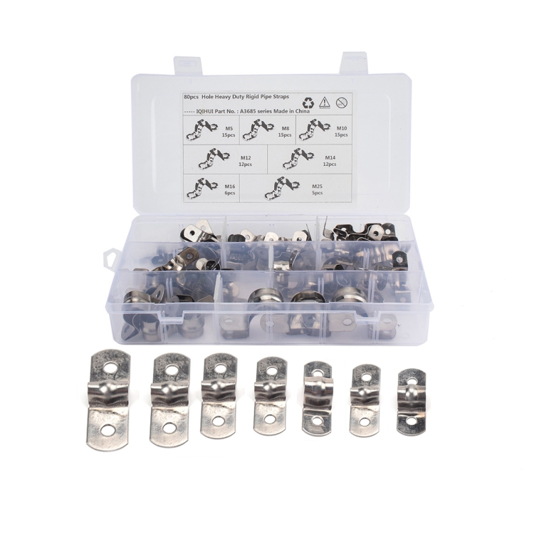 Tube Pin Clips 80 in 1 Stainless Steel Hole Tube Clips U-tube Clamp Connecting Ring ...