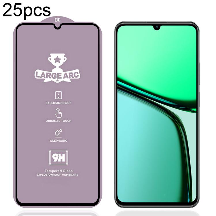 

For Realme C61 / C63 / Note 60 25pcs 9H 0.4mm High Aluminum Large Arc Tempered Glass Film