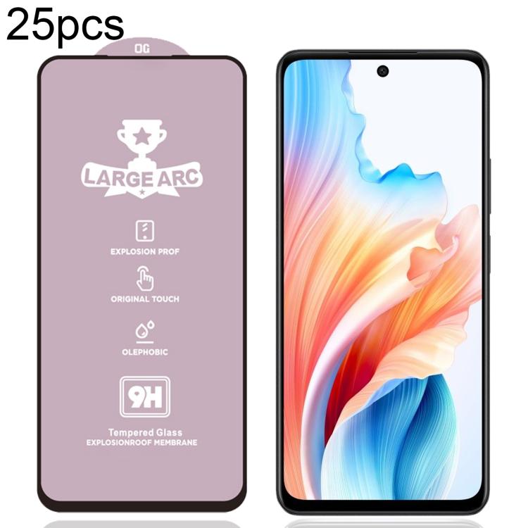 

For OPPO A79 5G 25pcs 9H 0.4mm High Aluminum Large Arc Tempered Glass Film