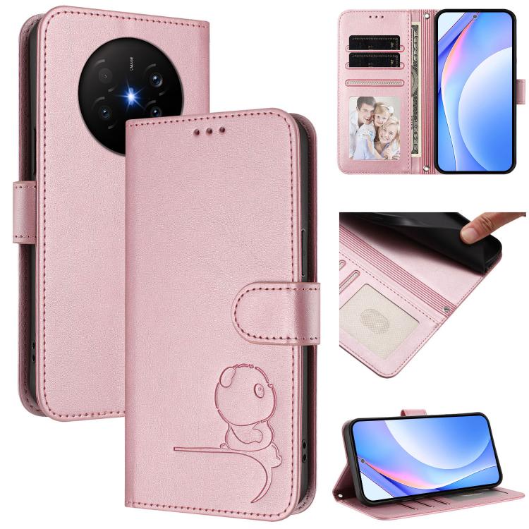

For Huawei Mate 70 Air Litter Panda Embossing RFID Leather Phone Case with Lanyard(Pink)