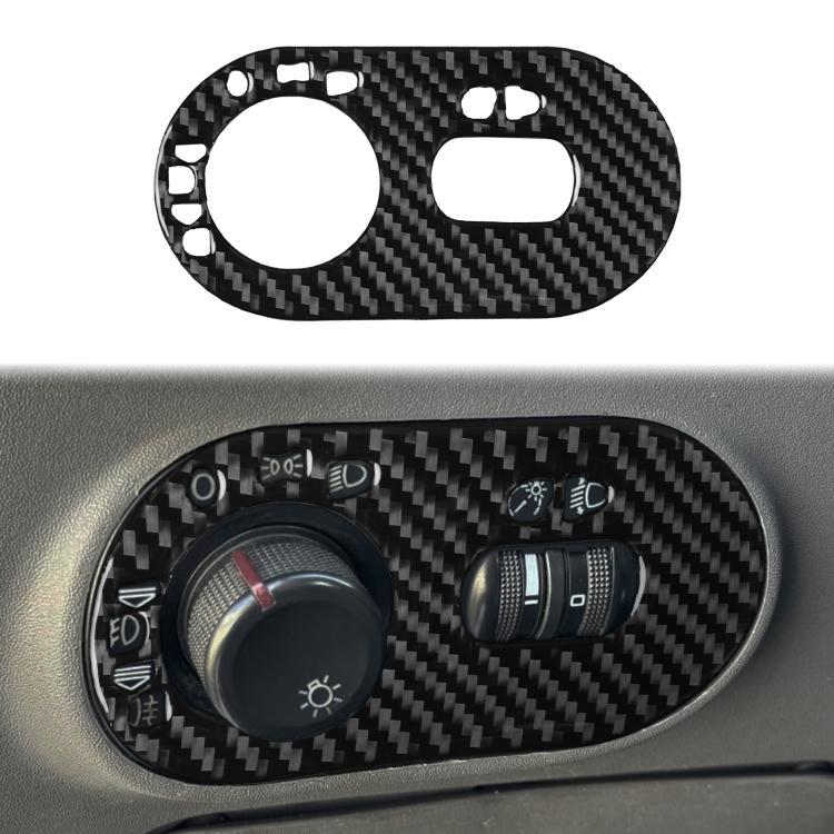 

Carbon Fiber Car Headlight Switch Decorative Sticker for SEAT Ibiza 2003-2008, Left Driver(Black)