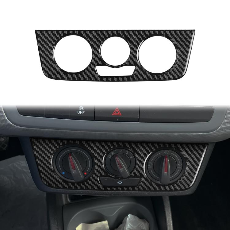 

Carbon Fiber Car Air Conditioner Switch Panel A Decorative Sticker for SEAT Ibiza 2009-2014, Left and Right Driver(Black)