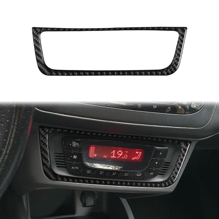 

Carbon Fiber Car Air Conditioner Switch Panel B Decorative Sticker for SEAT Ibiza 2009-2014, Left and Right Driver(Black)