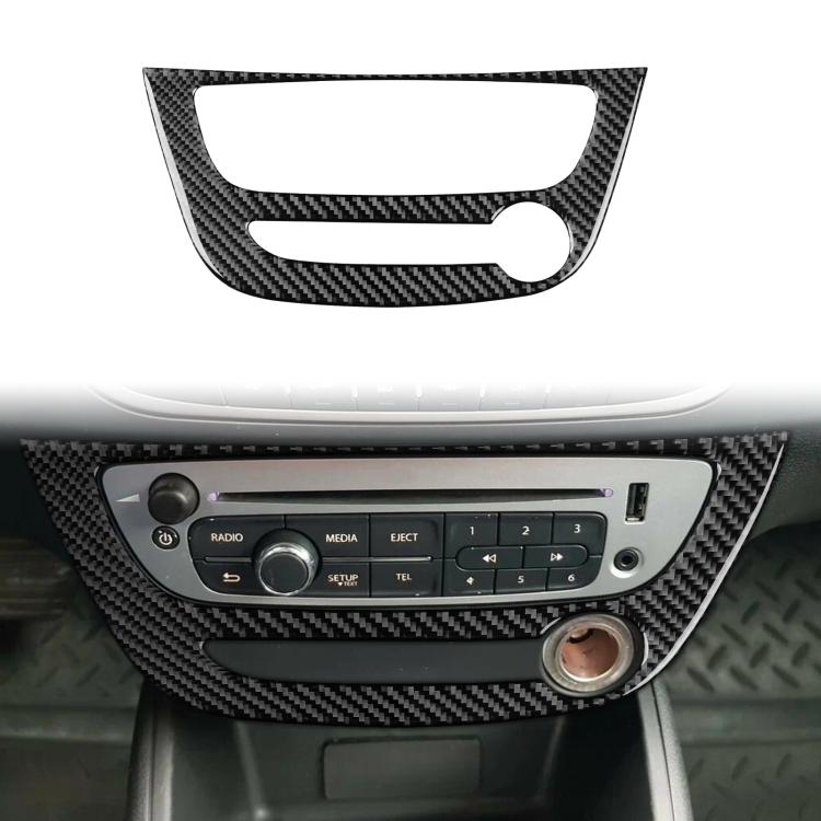 

Carbon Fiber Car Air Conditioner Panel A Decorative Sticker for Renault Fluence 2009-2017 / Megane 2008-2016, Left and Right Driver(Black)