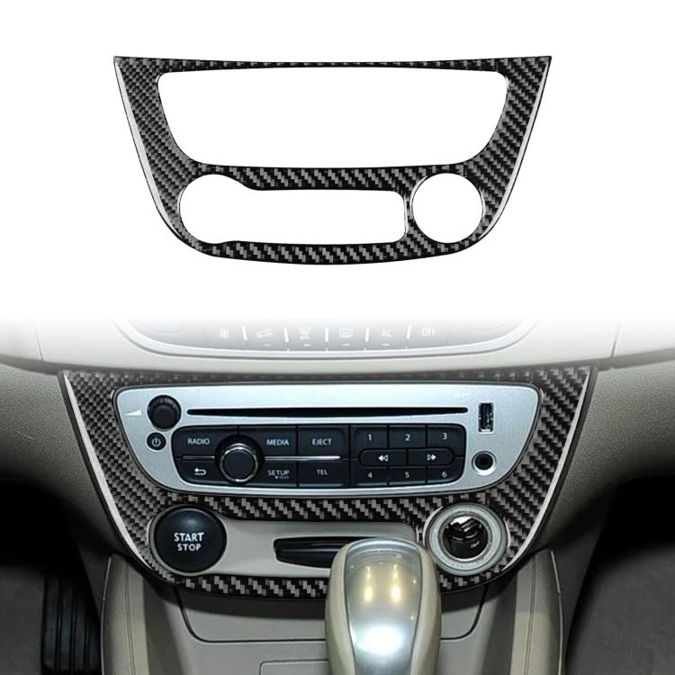 

Carbon Fiber Car Air Conditioner Panel B Decorative Sticker for Renault Fluence 2009-2017 / Megane 2008-2016, Left and Right Driver(Black)