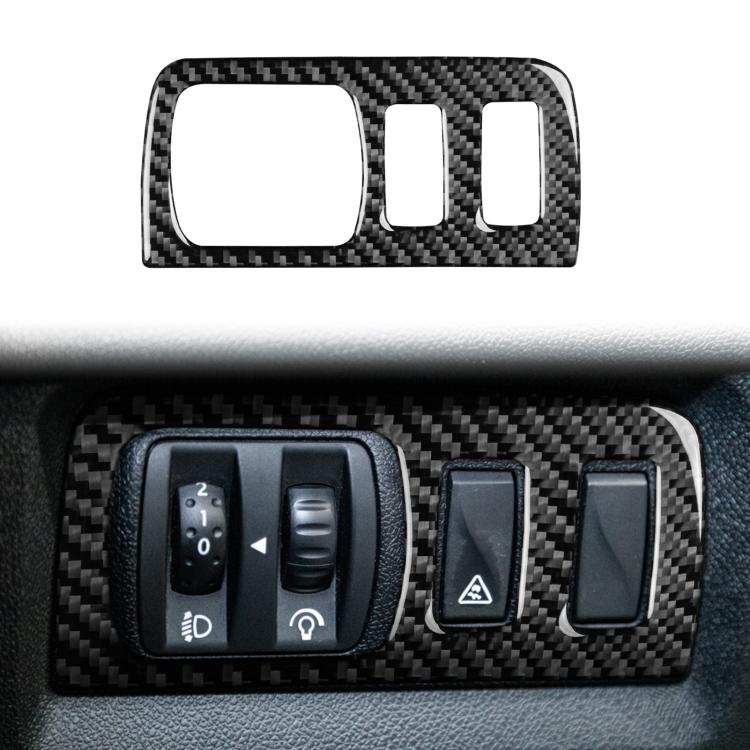 

Carbon Fiber Car Headlight Button Frame Decorative Sticker for Renault Fluence 2009-2017 / Megane 2008-2016, Left and Right Driver(Black)