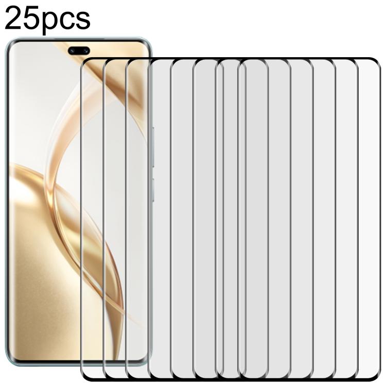 

For Honor 200 Pro 25pcs Full Glue 9H HD 3D Curved Edge Tempered Glass Film(Black)