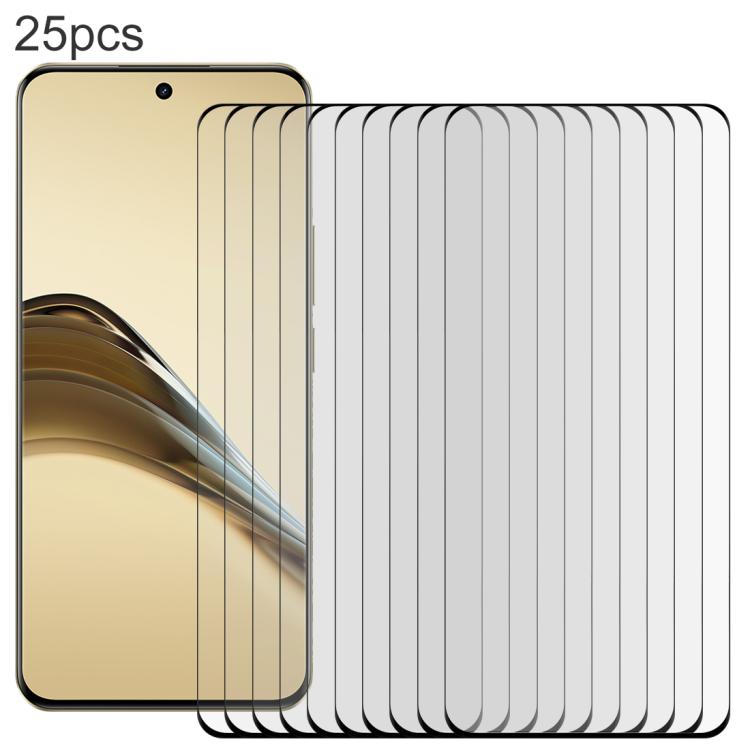 

For Realme 14 Pro Lite 5G 25pcs Full Glue 9H HD 3D Curved Edge Tempered Glass Film(Black)