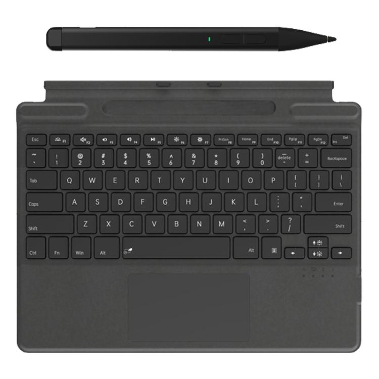 

For MicroSoft Surface Pro 9 / 8 / X Magnetic Touch Backlit Bluetooth Keyboard With Pen Slot and Stylus Pen(Black)