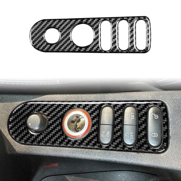 

Carbon Fiber Car Rear Mirror Adjustment Switch Frame Decorative Sticker for SEAT Leon 2005-2012, Left and Right Driver(Black)