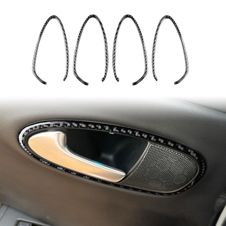 

4pcs/Set Carbon Fiber Car Inner Door Handle Panel Decorative Sticker for SEAT Leon 2005-2012, Left and Right Driver(Black)