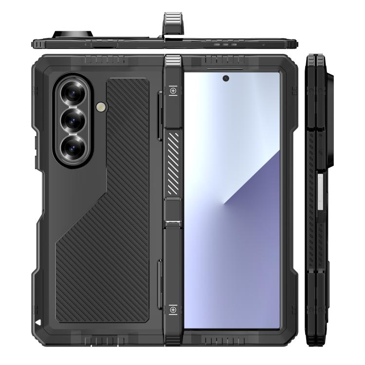 

For Samsung Galaxy Z Fold7 5G RedPepper Waterproof Drop-proof Dustproof Metal Phone Case(Black)