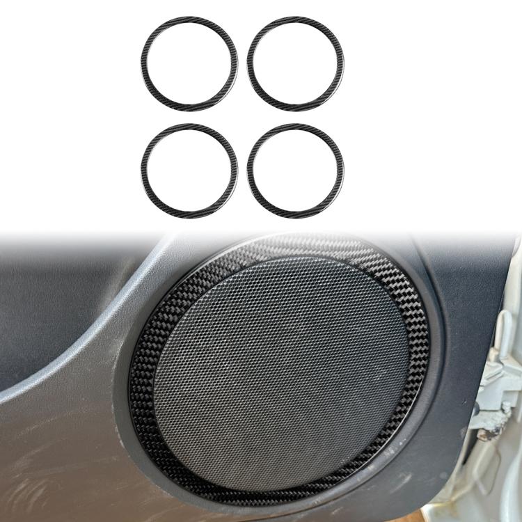 

4pcs/Set Carbon Fiber Car Door Horn Ring Decorative Sticker for SEAT Leon 2005-2012, Left and Right Driver(Black)