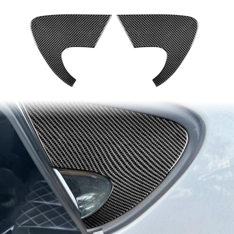 

2pcs/Set Carbon Fiber Car Rear Triangle Window Decorative Sticker for SEAT Leon 2005-2012, Left and Right Driver(Black)