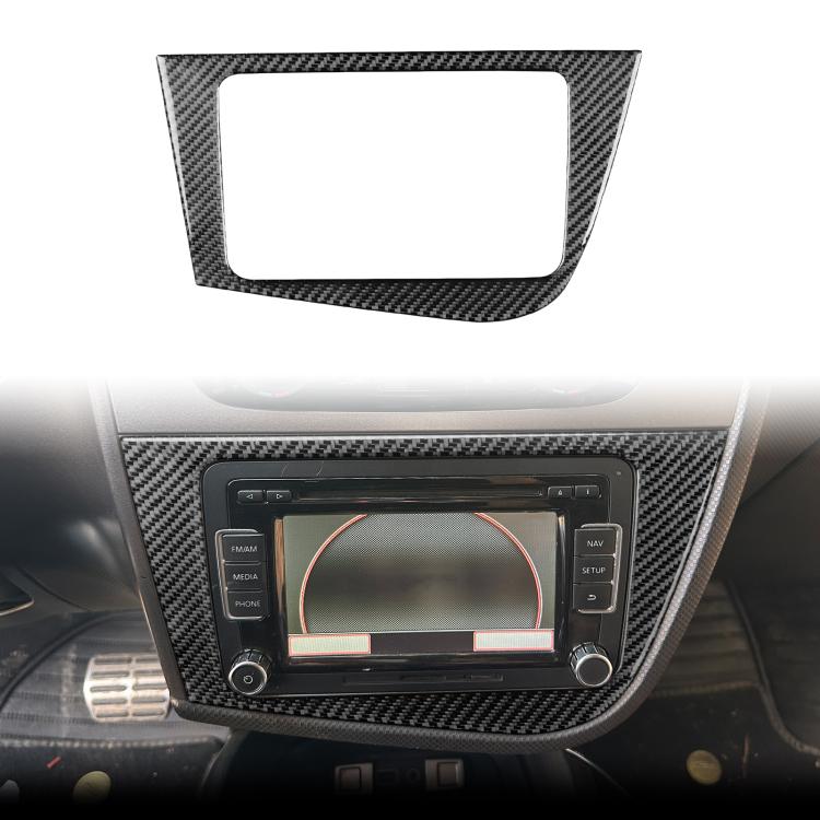 

Carbon Fiber Car Center Console Panel Decorative Sticker for SEAT Leon 2005-2012, Left Driver(Black)