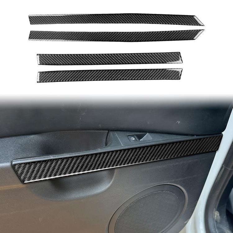 

4pcs/Set Carbon Fiber Car Door Panel Decorative Sticker for SEAT Leon 2005-2012, Left and Right Driver(Black)