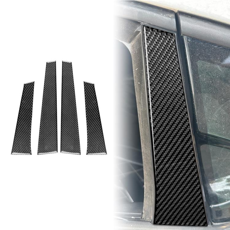 

4pcs/Set Carbon Fiber Car B Pillar Decorative Sticker for SEAT Leon 2005-2012, Drop Glue Style, Left and Right Driver(Black)