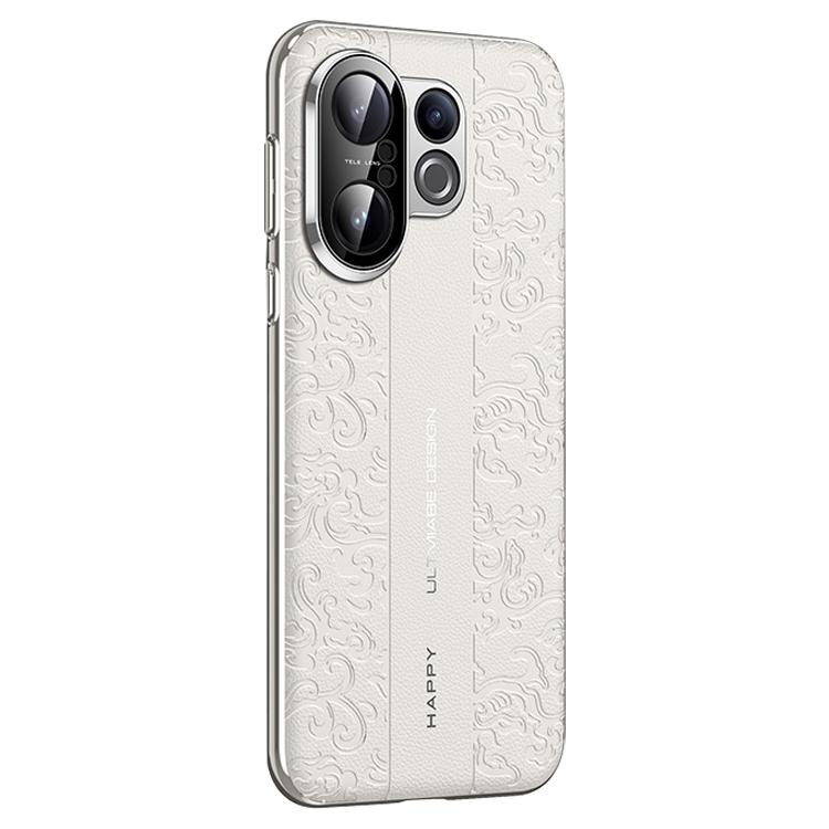 

For vivo S30 Pro mini Cloud Dragon Pattern Plain Leather PC Phone Case(White)