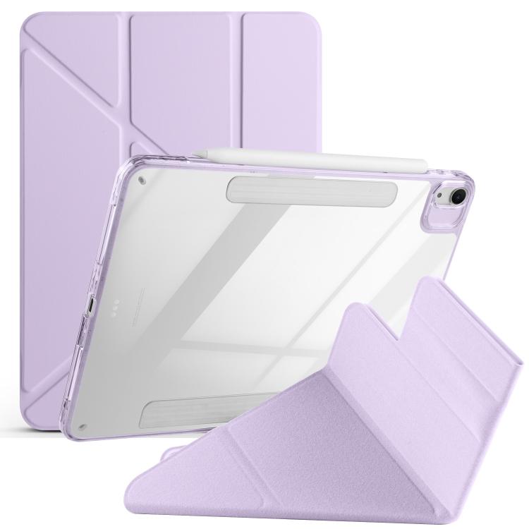 

For iPad Air 11 2024 / 2025 Magnetic Detachable Dual-Clasp Acrylic Deformation Leather Tablet Case(Taro Purple)