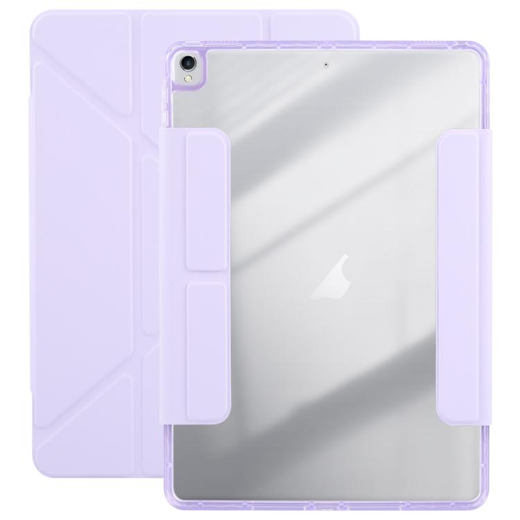 

For iPad 10.2 2021 / 2020 / 10.5 2019 Magnetic Detachable Dual-Clasp Acrylic Deformation Leather Tablet Case(Taro Purple)