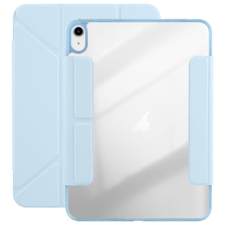 

For iPad 2022 / 2025 Magnetic Detachable Dual-Clasp Acrylic Deformation Leather Tablet Case(Ice Blue)