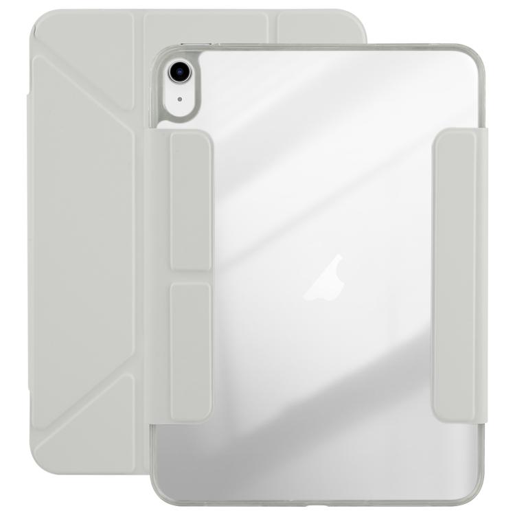 

For iPad mini 2024 / mini 6 Magnetic Detachable Dual-Clasp Acrylic Deformation Leather Tablet Case(Grey)