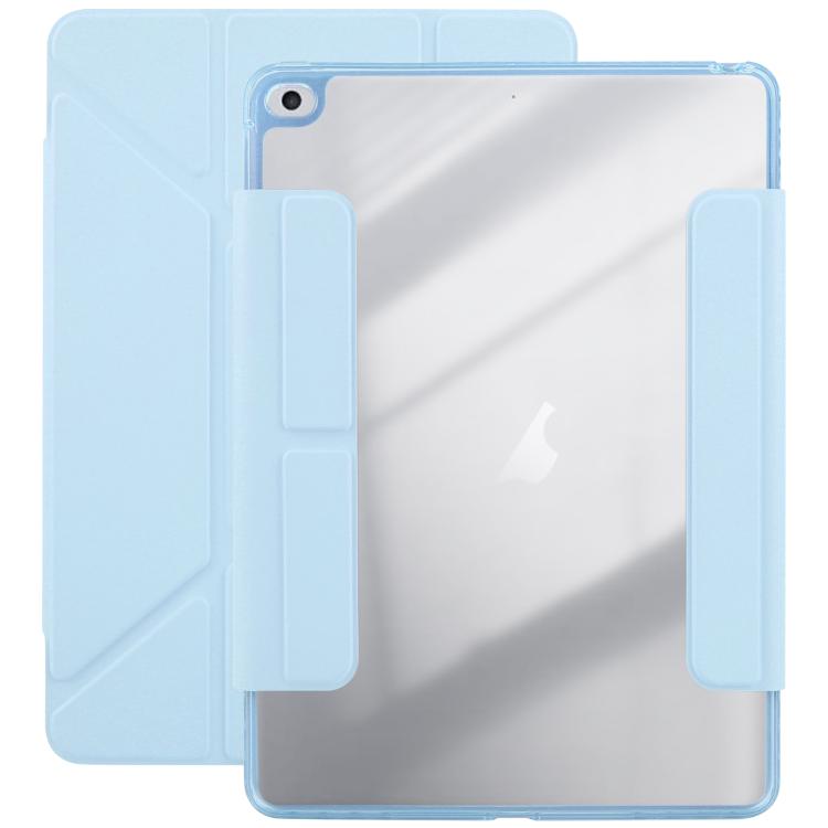 

For iPad Air 2 / 1 / 9.7 2018 / 2017 Magnetic Detachable Dual-Clasp Acrylic Deformation Leather Tablet Case(Ice Blue)
