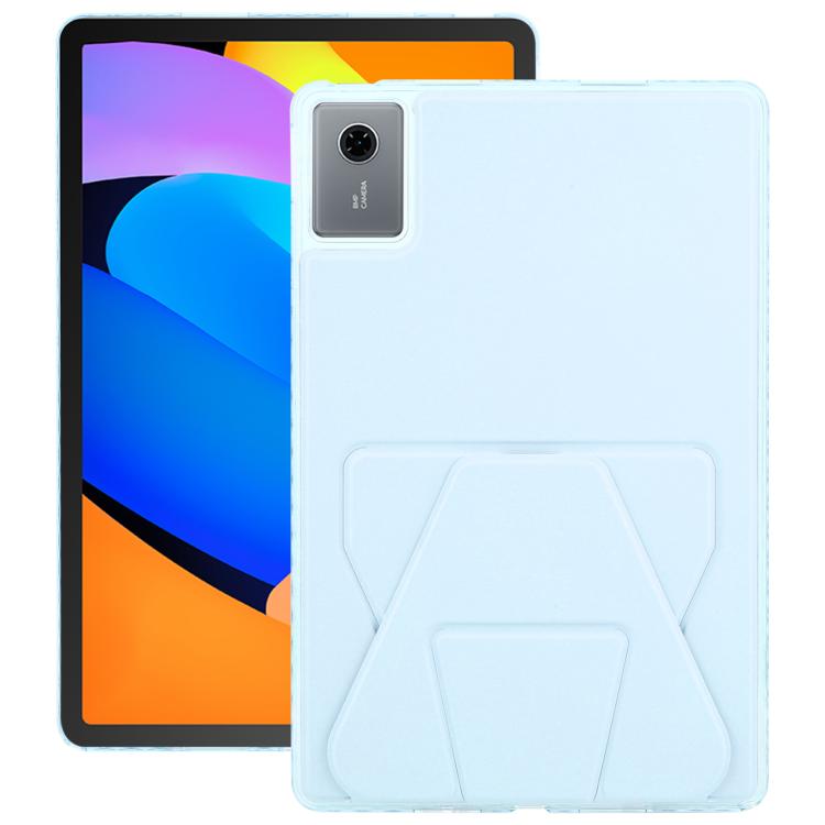 

For Lenovo Xiaoxin Pad 11 2025 Folding Magnetic Holder Acrylic Leather Back Tablet Case(Sky Blue)