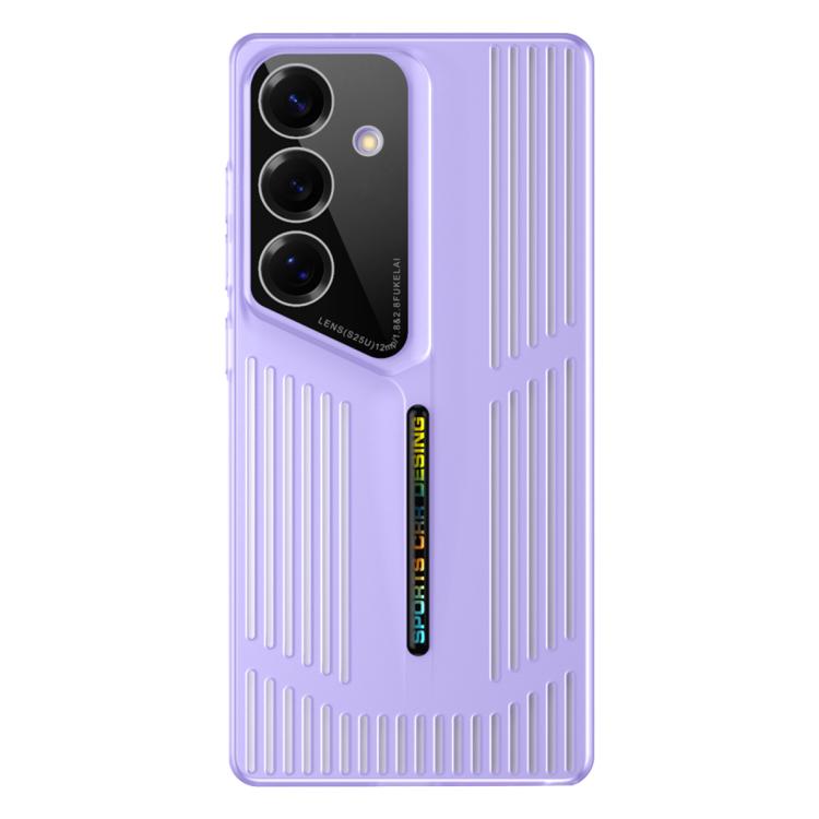 

For Samsung Galaxy S25+ 5G Cooling Frosted Translucent Hollow Heat Dissipation Phone Case(Purple)