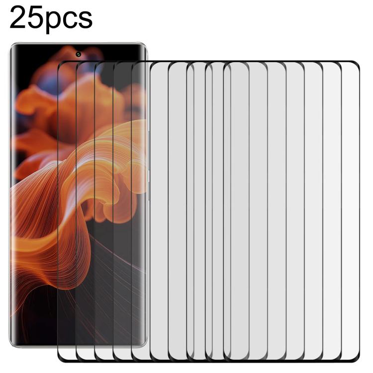 

For Lava Blaze X 25pcs Full Glue 9H HD 3D Curved Edge Tempered Glass Film(Black)