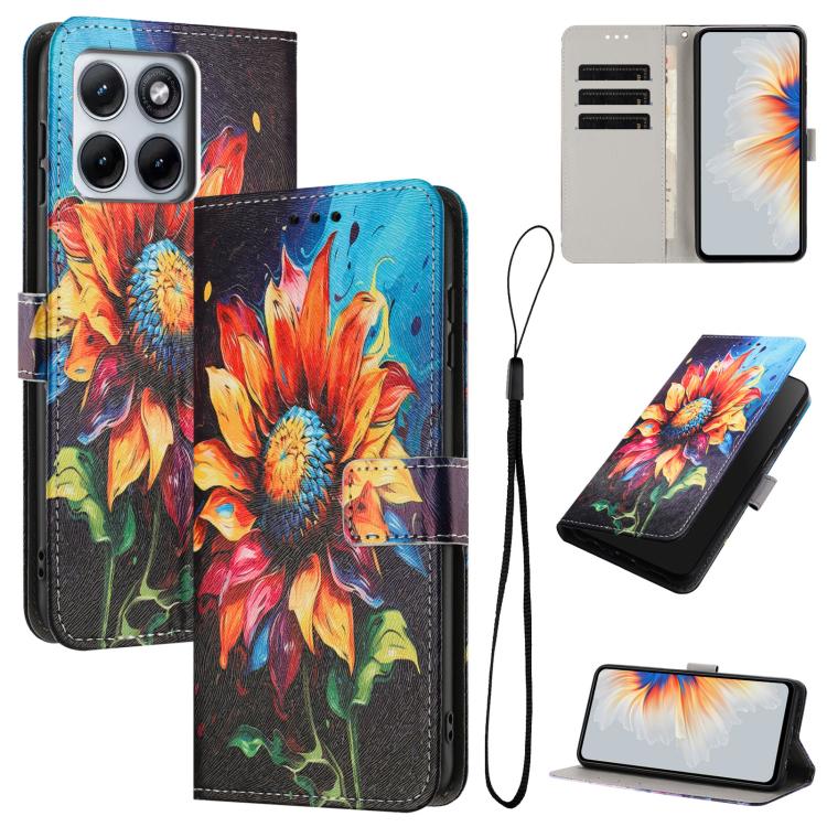 

For Motorola Edge 5G 2026 Color Drawing Pattern Leather Phone Case(Sunflower)