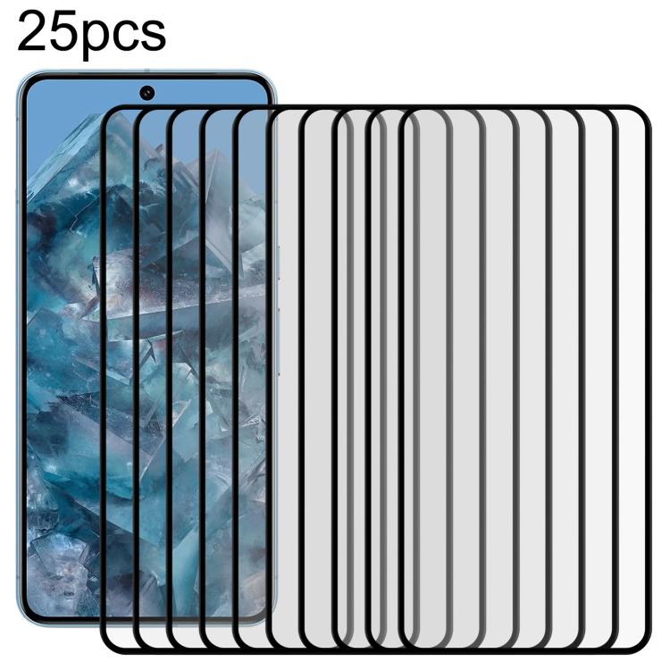 

For Google Pixel 8 Pro 25pcs Full Glue 9H HD 3D Curved Edge Tempered Glass Film(Black)