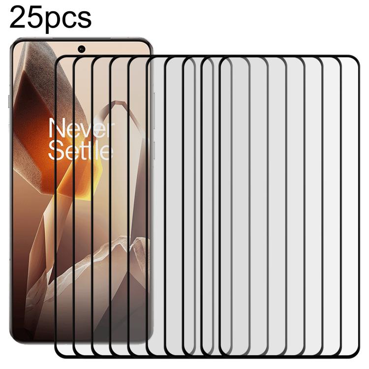 

For OnePlus 13 25pcs Full Glue 9H HD 3D Curved Edge Tempered Glass Film(Black)