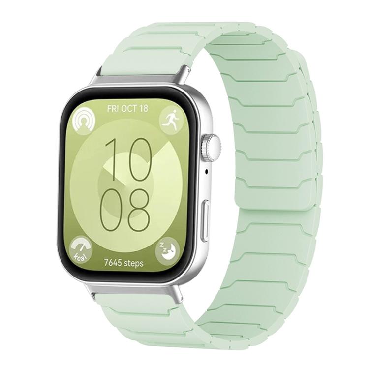 

For Huawei Watch Fit4 / Fit4 Pro / Fit3 xDfind Magnetic Silicone Watch Band(Mint Green)