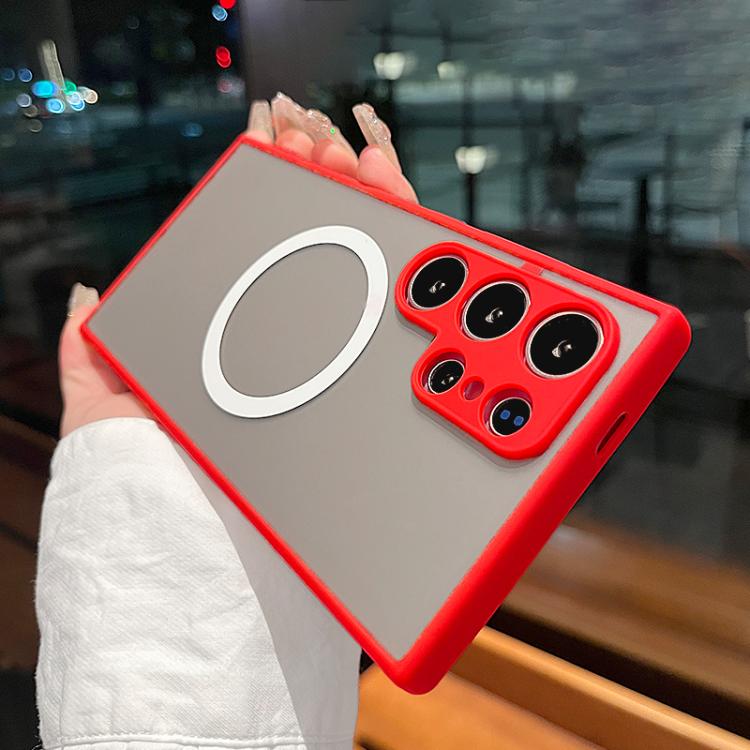 

For Samsung Galaxy S21 Ultra 5G Hawkeye Skin Feel MagSafe Phone Case(Red)