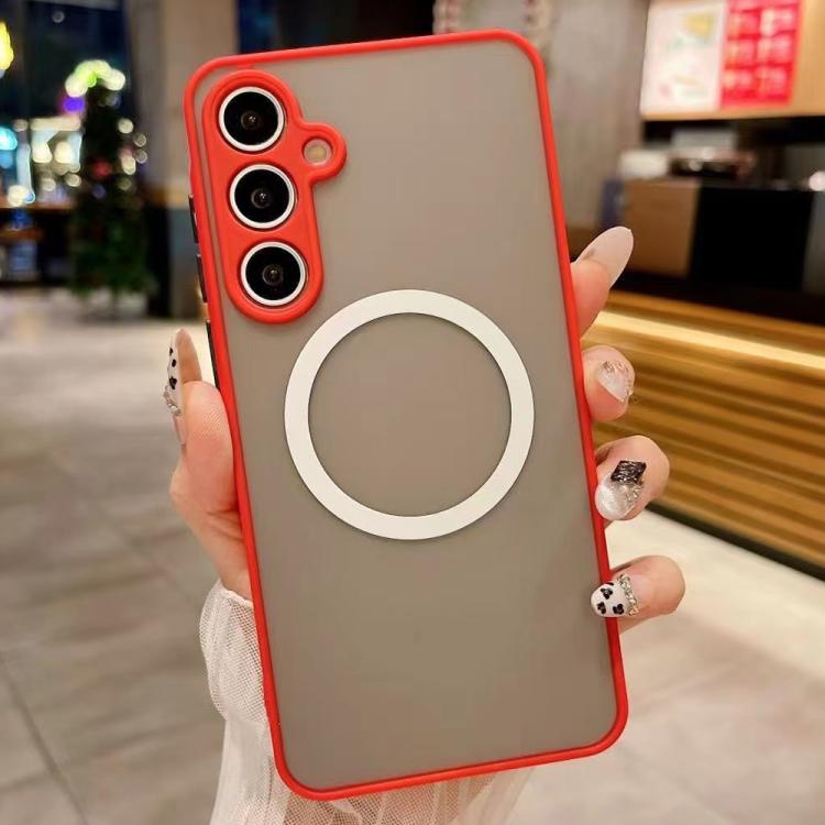 

For Samsung Galaxy S24 FE 5G Hawkeye Skin Feel MagSafe Phone Case(Red)