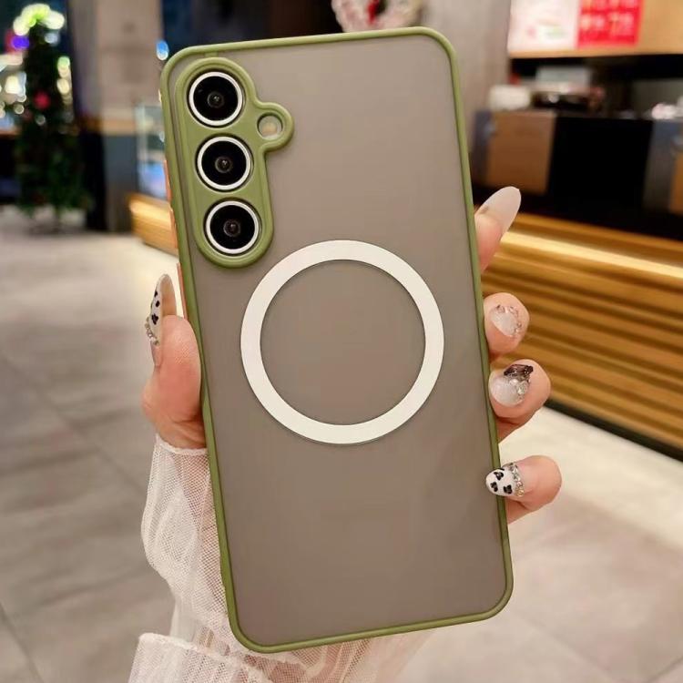 

For Samsung Galaxy S25 5G Hawkeye Skin Feel MagSafe Phone Case(Army Green)
