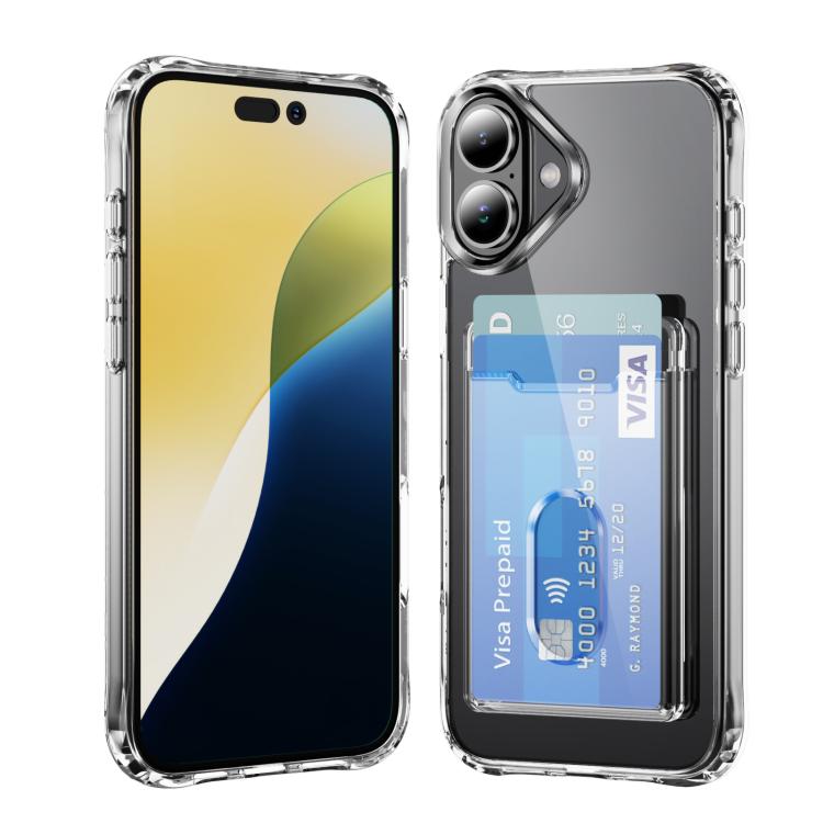 

For iPhone 17 Crystal Clear Card Slot PC Hybrid TPU Phone Case(Transparent)