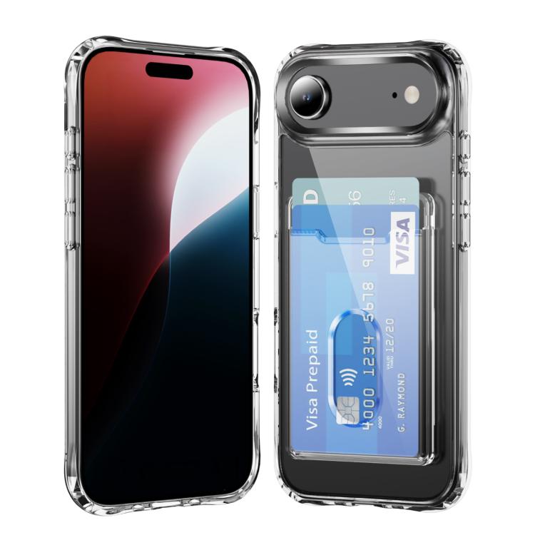 

For iPhone Air Crystal Clear Card Slot PC Hybrid TPU Phone Case(Transparent)