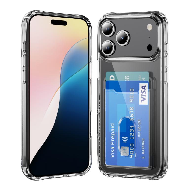 

For iPhone 17 Pro Crystal Clear Card Slot PC Hybrid TPU Phone Case(Transparent)