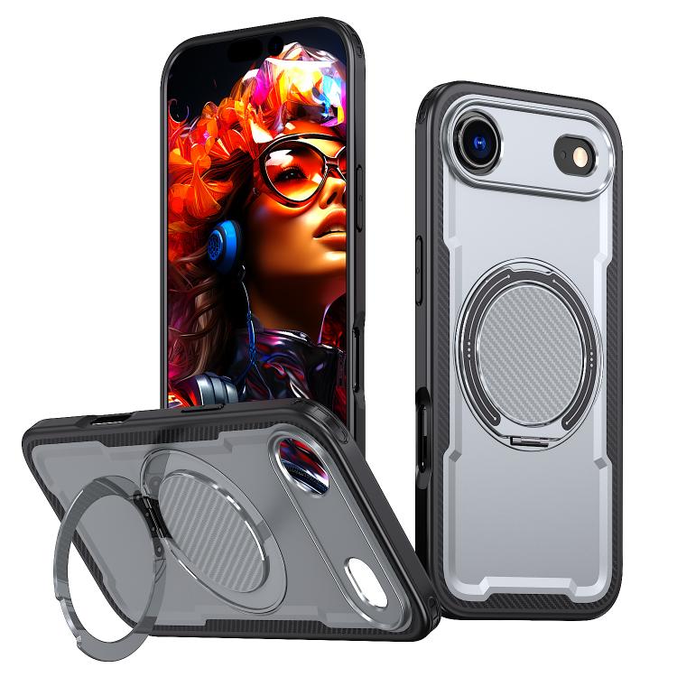 

For iPhone 17 Air Metal 360 Degree Rotation Holder MagSafe Phone Case(Grey)