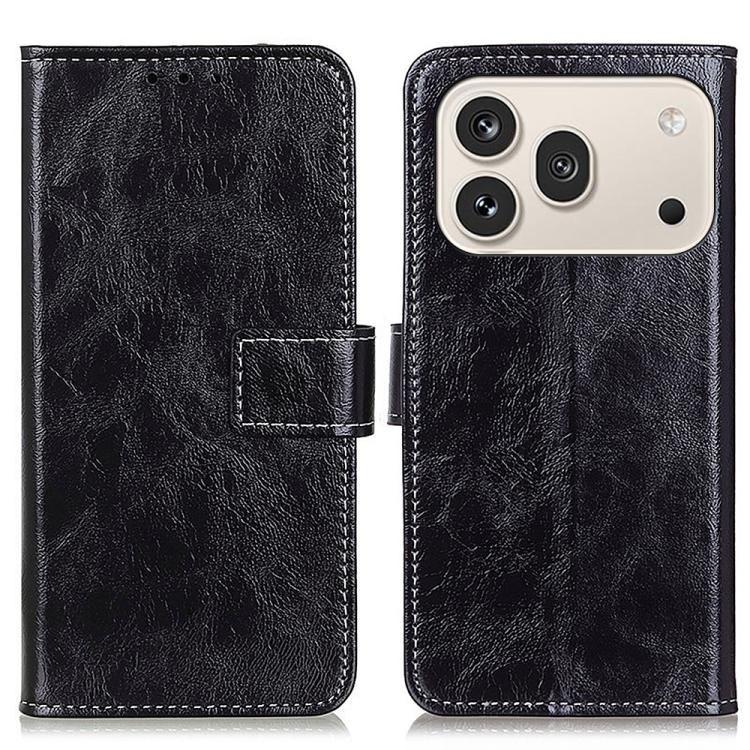 For Honor 600 / 600 Pro Global Retro Crazy Horse Texture Flip Leather Phone Case(Black)