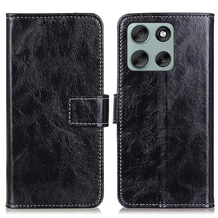 

For Motorola Moto G86 Power Retro Crazy Horse Texture Leather Phone Case(Black)