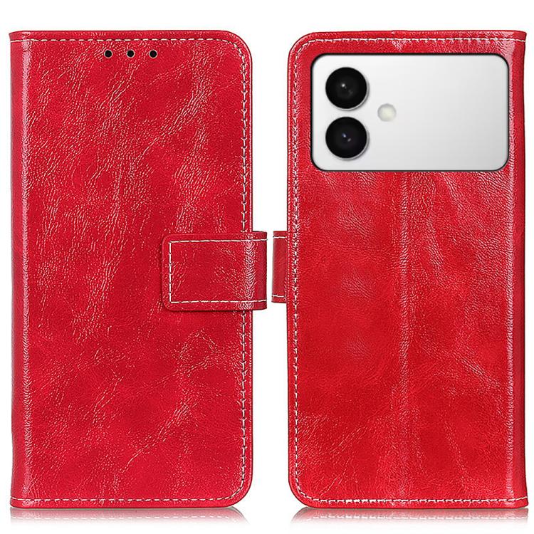 

For Samsung Galaxy S26 Edge 5G Retro Crazy Horse Texture Leather Phone Case(Red)
