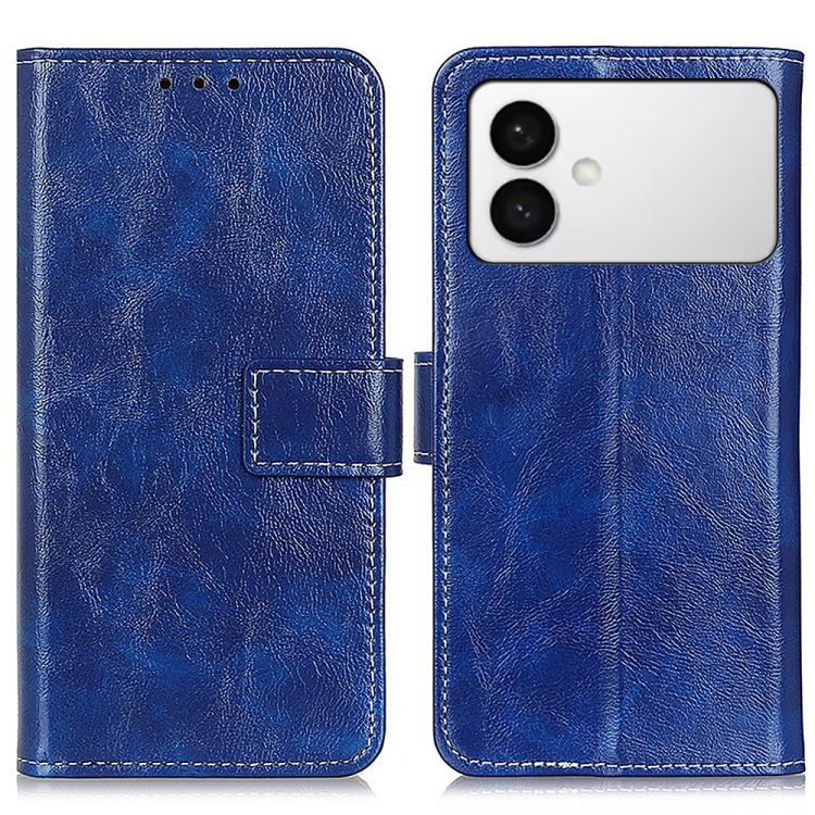 

For Samsung Galaxy S26 Edge 5G Retro Crazy Horse Texture Leather Phone Case(Blue)