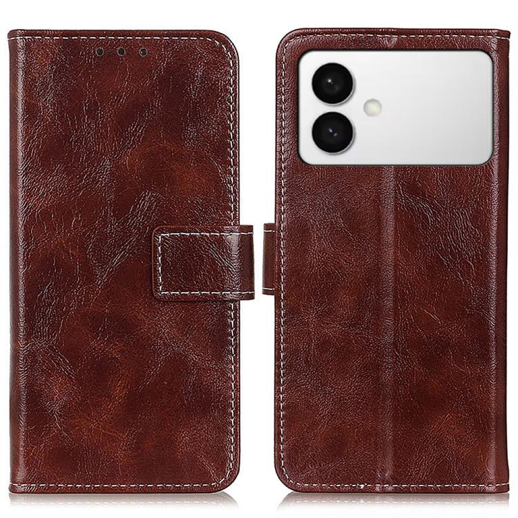 

For Samsung Galaxy S26 Edge 5G Retro Crazy Horse Texture Leather Phone Case(Brown)