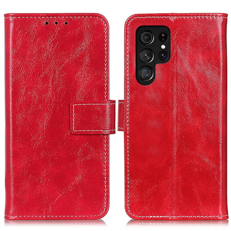 

For Samsung Galaxy S26 Ultra 5G Retro Crazy Horse Texture Leather Phone Case(Red)